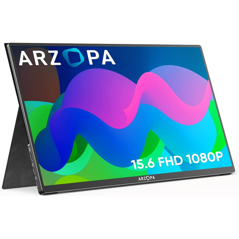 ARZOPA Portable Monitor 15.6'' FHD 1080p Portable Laptop Monitor IPS Computer External Screen USB C HDMI Display - A1 Gamut, Black