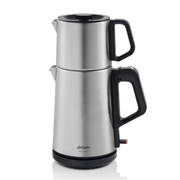 Arzum TeaCharm Turkish Tea Maker, Stainless Steel Kettle 1.8L, Teapot 1L, Auto Shut-Off, Boil-Dry Protection, Keep-Warm Function, 1800W, AR3143-UL