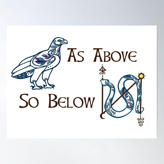 As Above So Below Celtic Pictish Pagan Poster Wall Art, Modern Wall Decor For Living Room Bedroom, 16x24 UNFRAMED