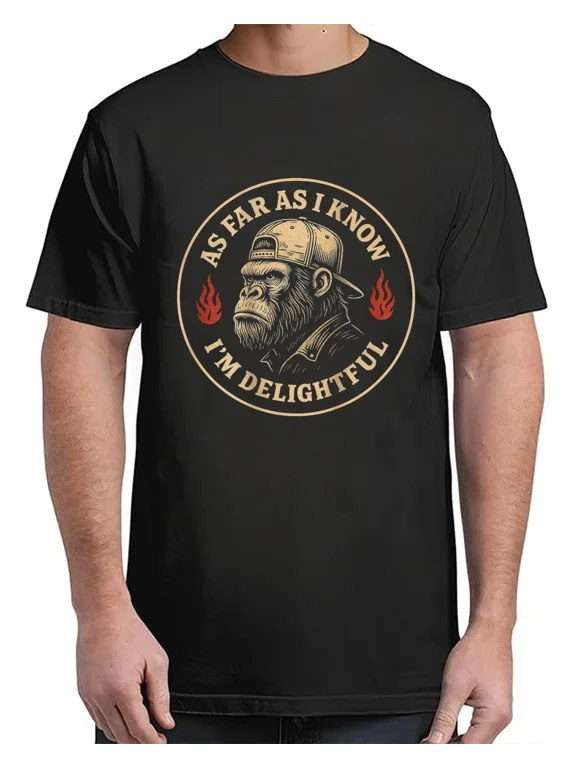 As Far As I Know I'm Delightful Funny Monkey T-Shirt Hot Unisex S-4XL