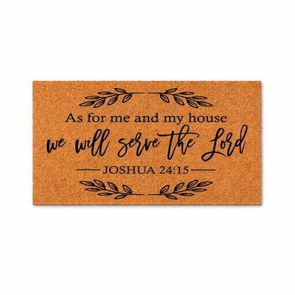 As For Me And My House We Will Serve The Lord Doormat, Decorative Welcome Entryway Door Mat (16x24 inches) WoodByStu 1365