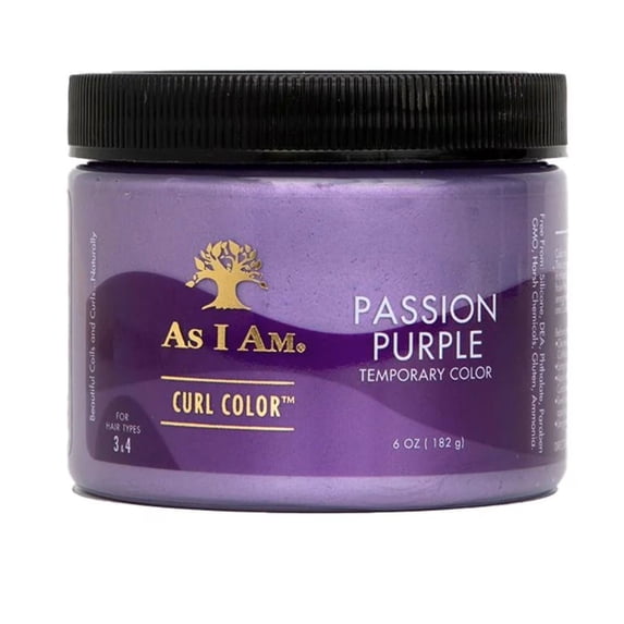 As I Am Curl Color Gel – Passion Purple Temporary Hair Color with Medium Hold for Curly, Wavy & Coily Hair – 6 oz
