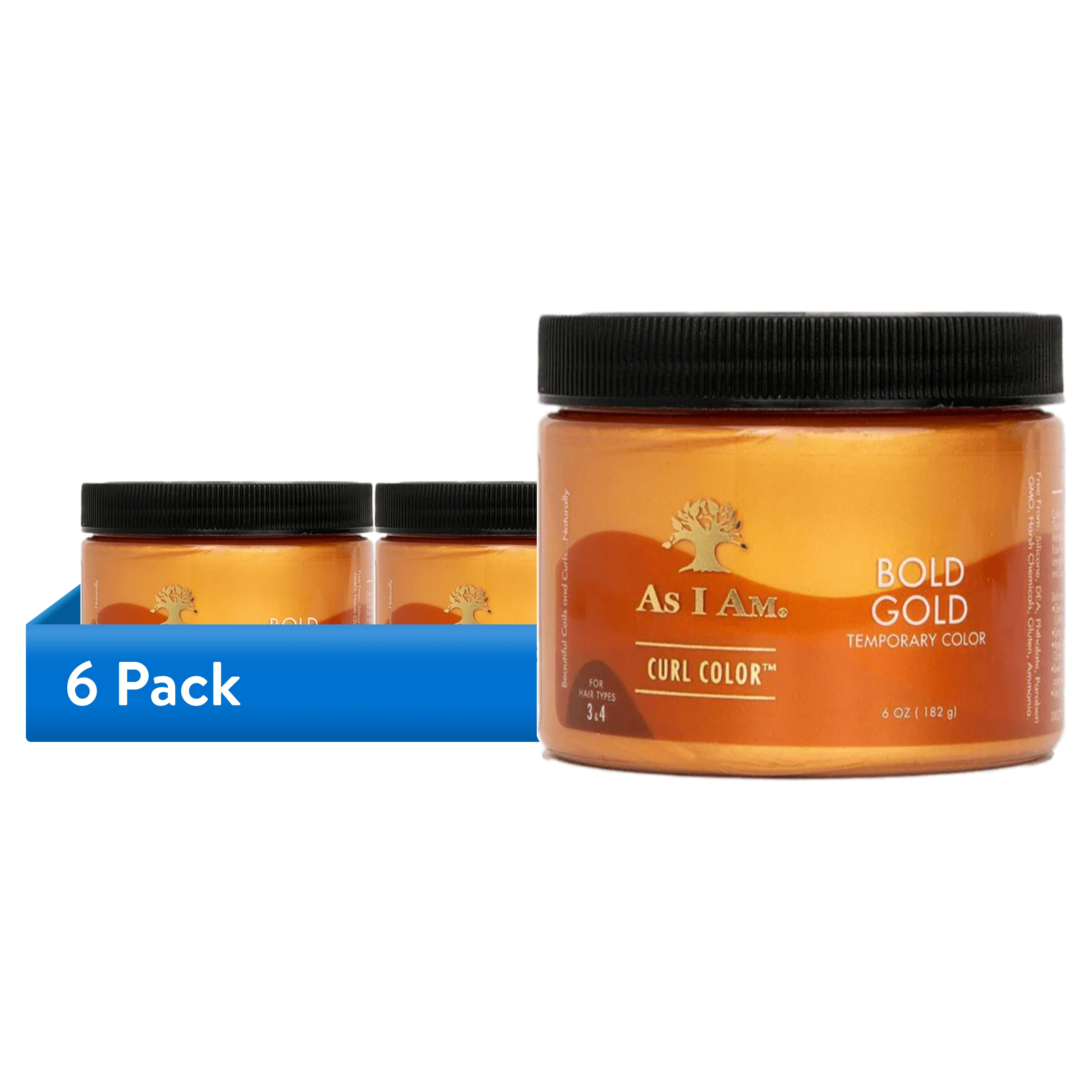 (6 pack) As I Am Curl Color™ Temporary Color Gel Damage Free - Bold Gold 6 oz, Unisex, Moisturizing