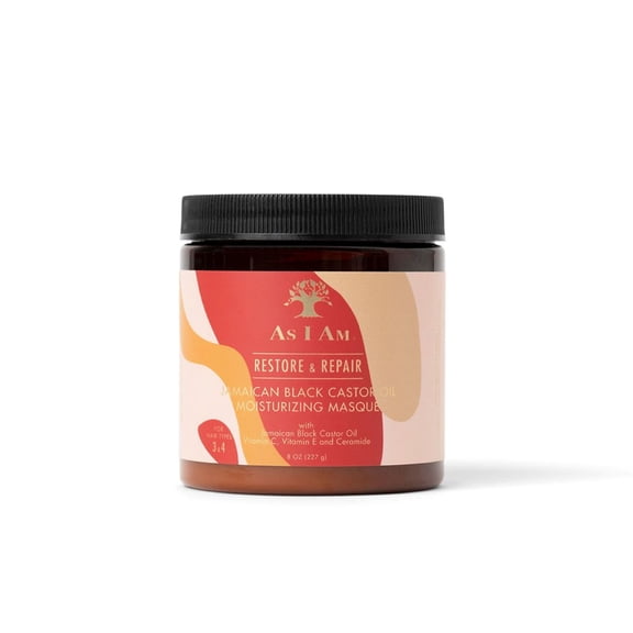 As I Am Jamaican Black Castor Oil Mask Deep Conditioner for Dry and Damaged Hair Moisture Support and Softness Care 8 oz with Ceramide, Vitamin C and E