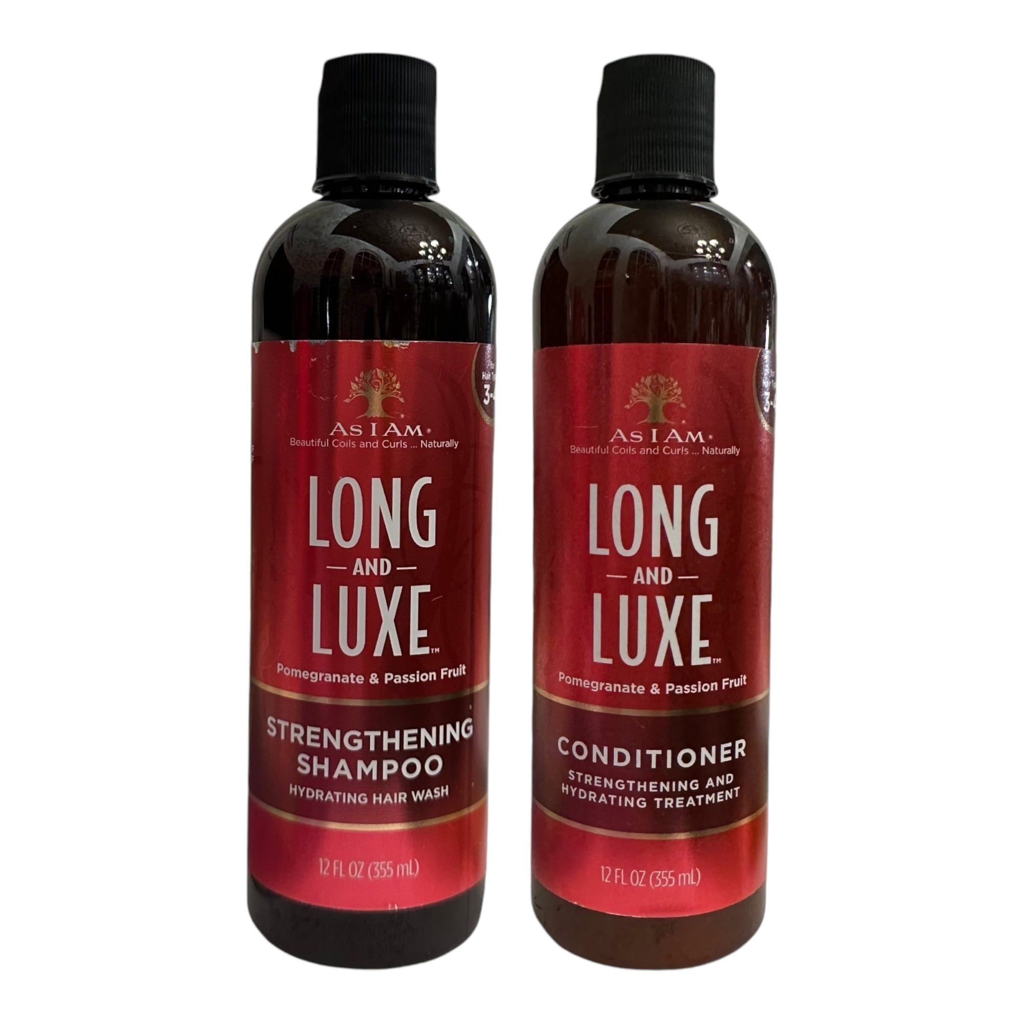 As I Am Long & Luxe Strengthening Shampoo & Conditioner Hydrating 12 oz Set