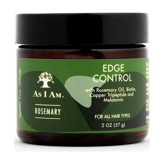 As I Am Rosemary Edge Control for Thinning Edges & Hair Growth, Strong Hold No Flake Edge Gel 2 oz with Biotin, Saw Palmetto & Melatonin