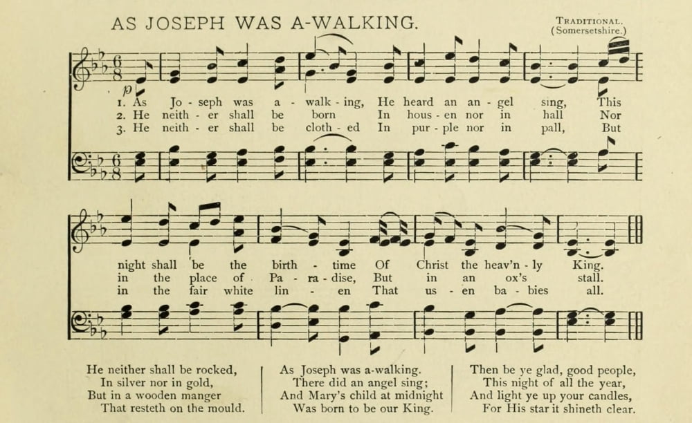 As Joseph was a-Walking Christmas in Song 1891 Canvas Art - (18 x 24)