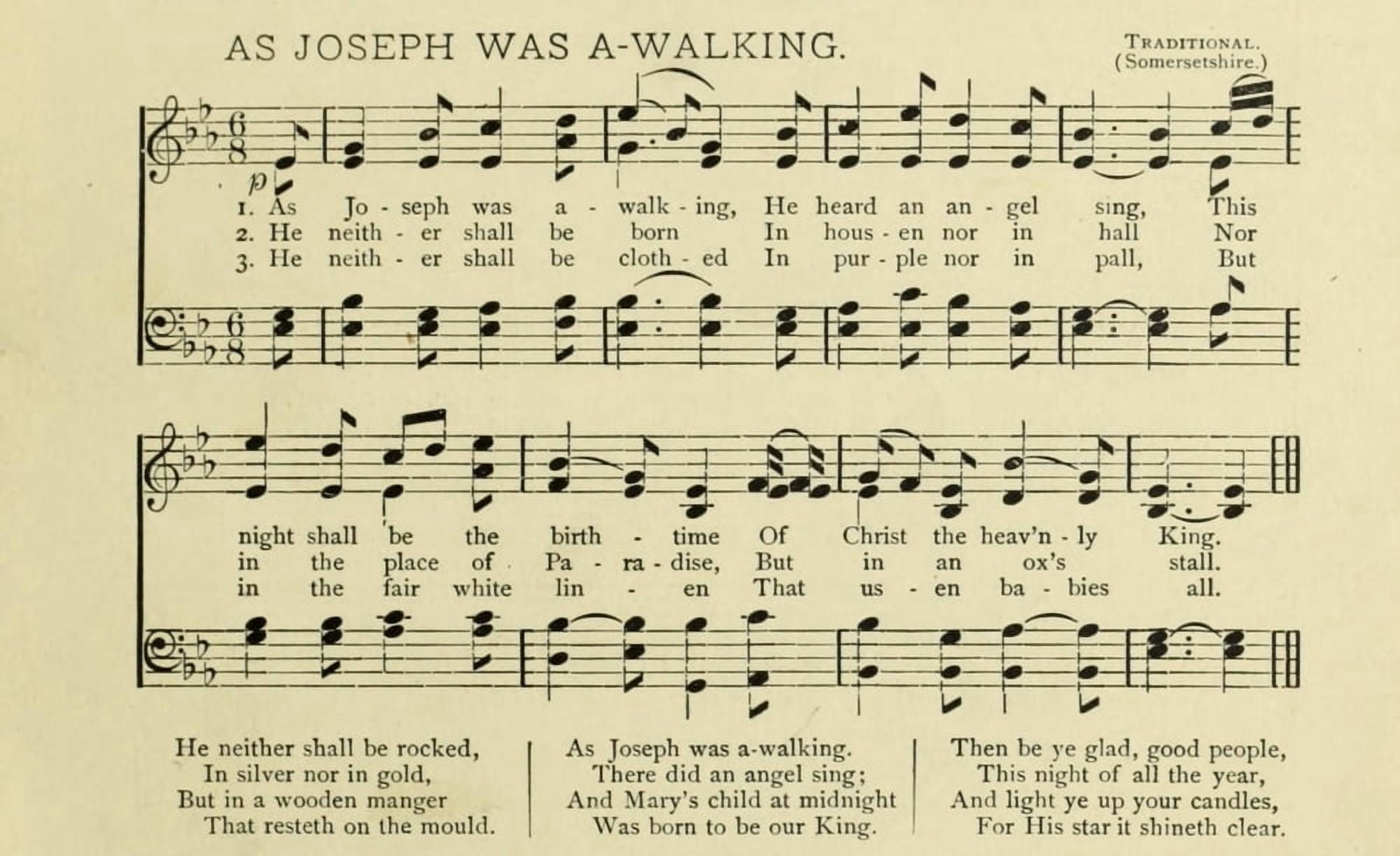 As Joseph was a-Walking Christmas in Song 1891 Canvas Art -  (24 x 36)