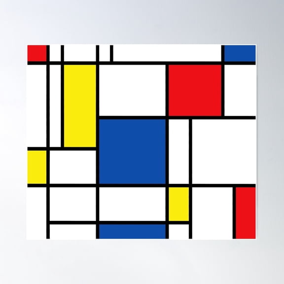 As Mondrian Poster Wall Art, Modern Wall Decor For Living Room Bedroom, 8x12 UNFRAMED