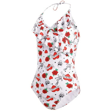 As Rose Rich Girls Swimsuit Ruffle One Piece Bathing Suits UPF50 , 10