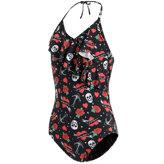 As Rose Rich Girls Swimsuit Ruffle One Piece Bathing Suits UPF50+, 14