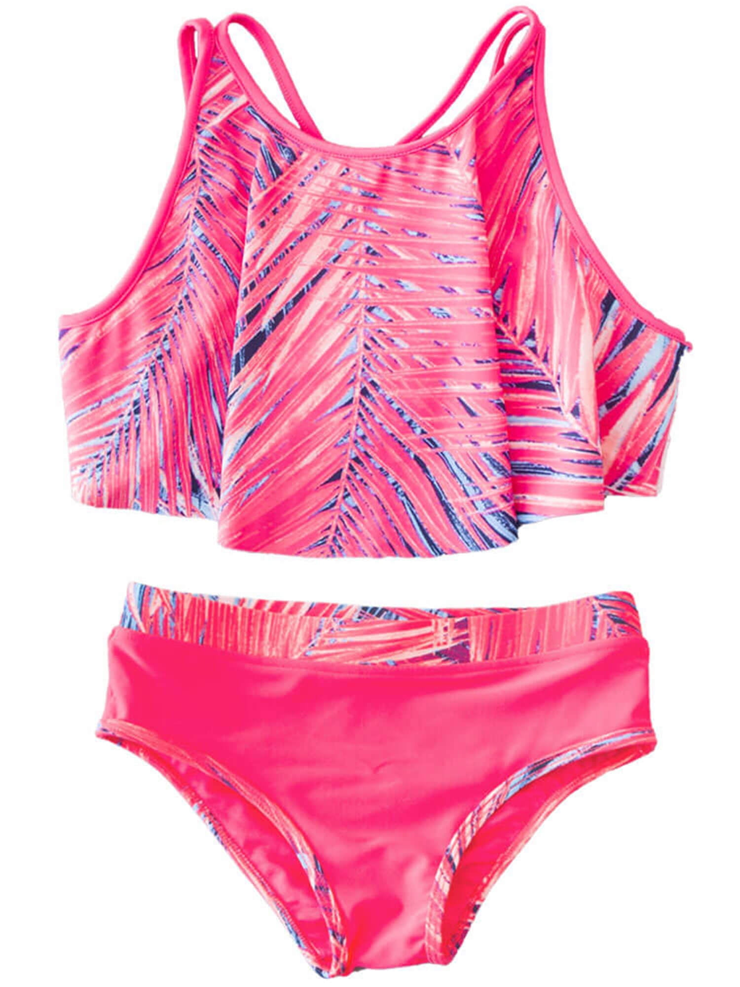 AL Limited Girls 2 piece Leopard Rose Tankini Swimsuit Bathing Suit –  AnnLoren