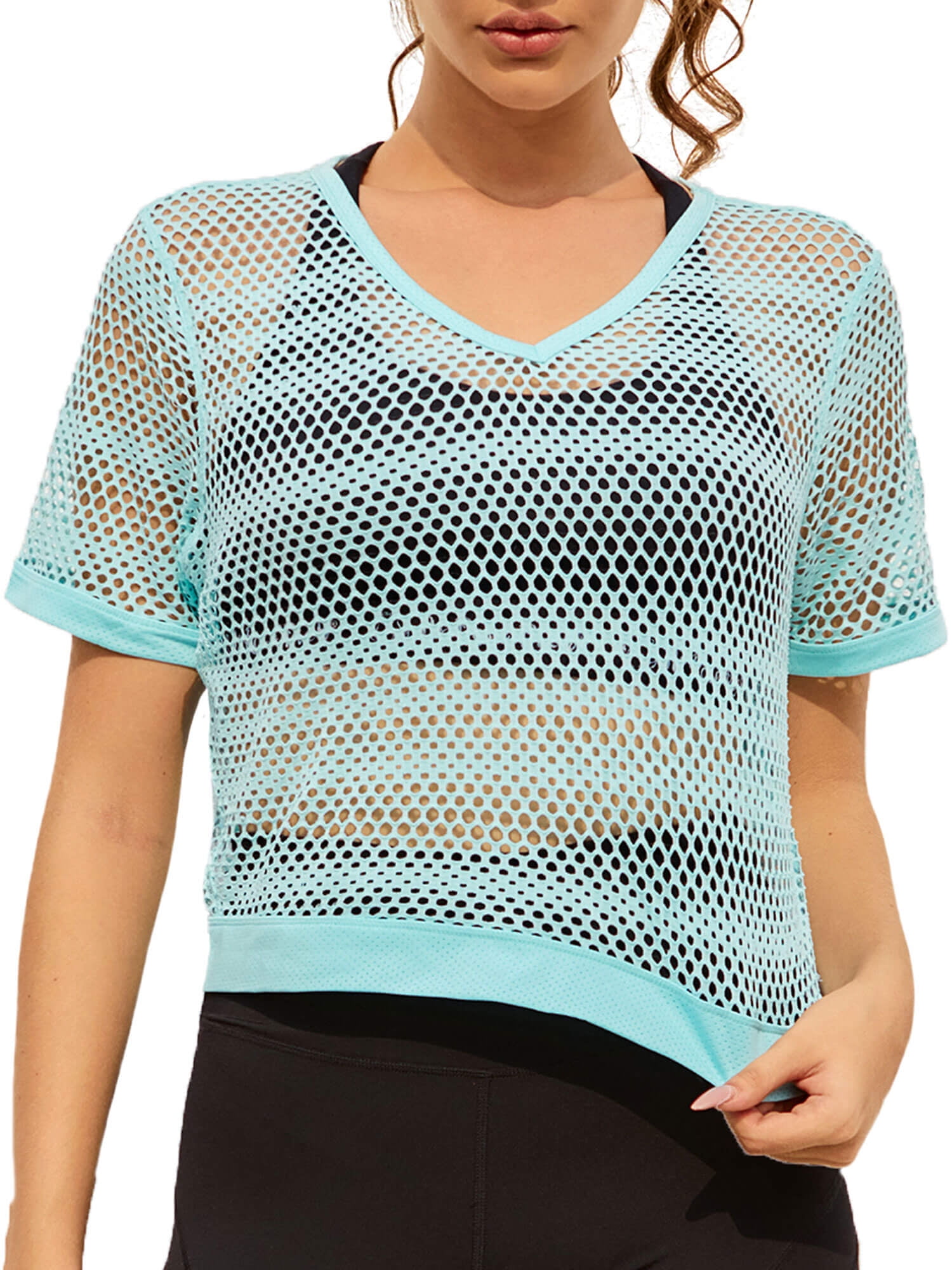 fishnet workout top