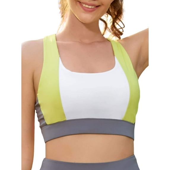 As Rose Rich Women's Sports Bra Padded Athletic Yoga Bra Workout Tops, XL