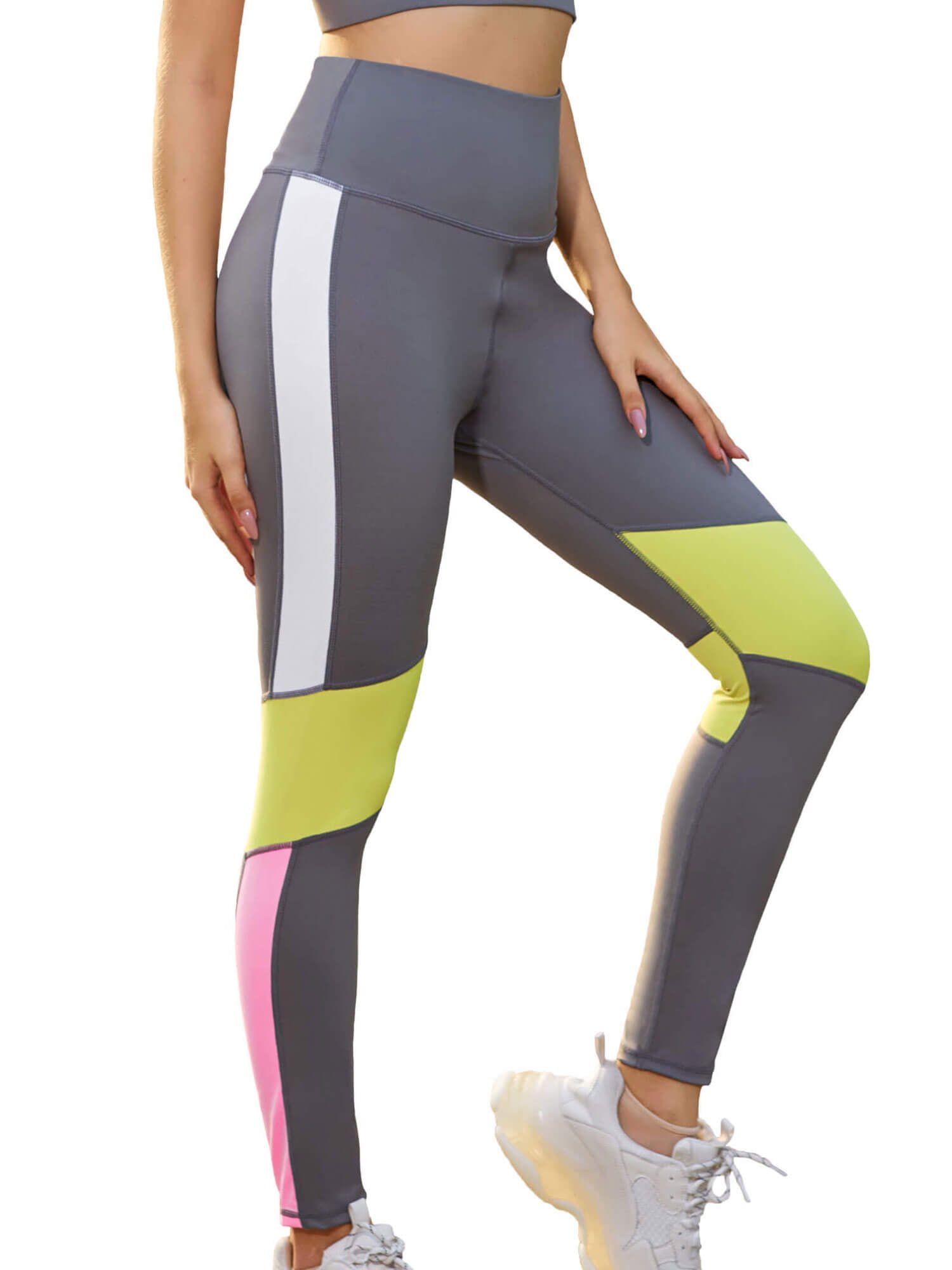 As Rose Rich Women's Yoga Leggings Contrast Color Workout Pants, XL