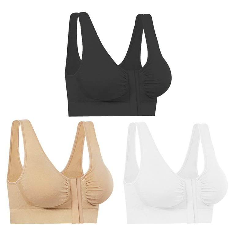 As Seen on TV Miracle Bamboo Comfort Bra Deluxe Seamless Front Closure 2XL 40 42 Set of 3 Walmart