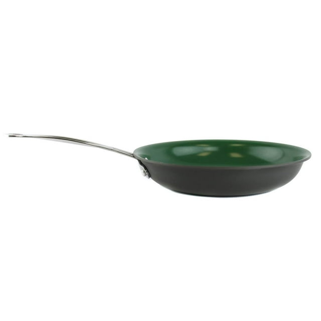 As Seen on TV 12" OrGREENic Porcelain Ceramic Cooking Fry Pan with Helper Handle