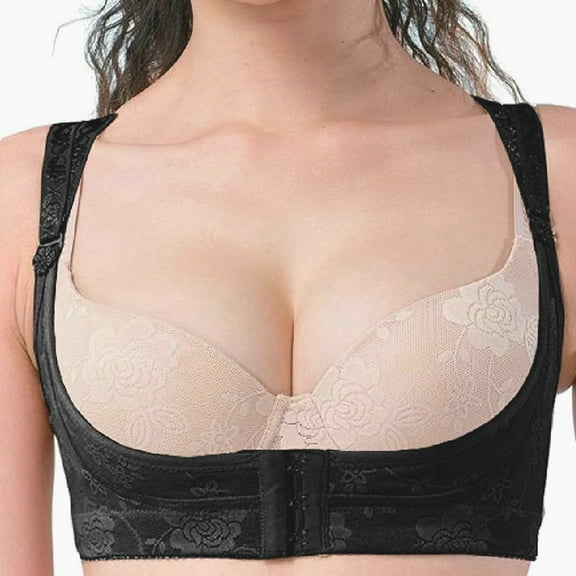 As Seen on TV - Chic Shaper Perfect Posture Shapewear Bust Size 32-34 Support Bra Top - Black Small