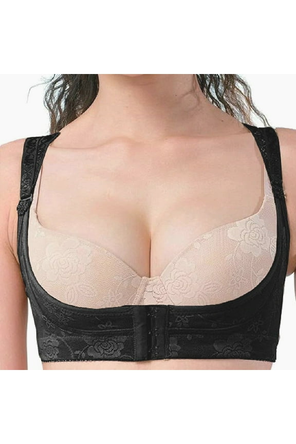 - Chic Shaper Perfect Posture Shapewear Bust Size 32-34 Support Bra Top - Black Small