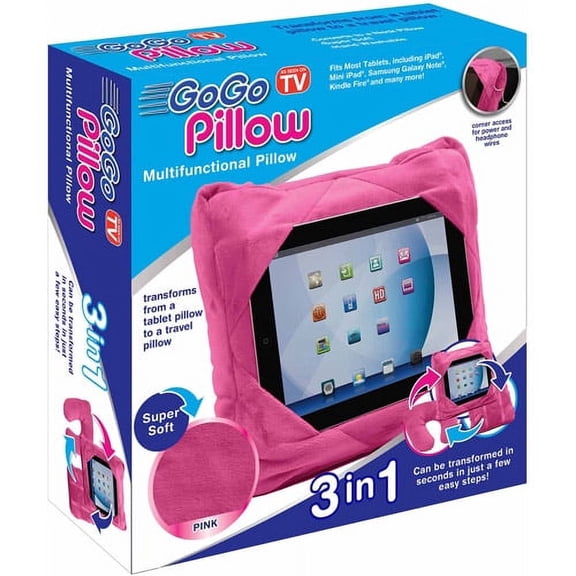 As Seen on TV GoGo Pillow, Tablet Protector Pillow, Pink