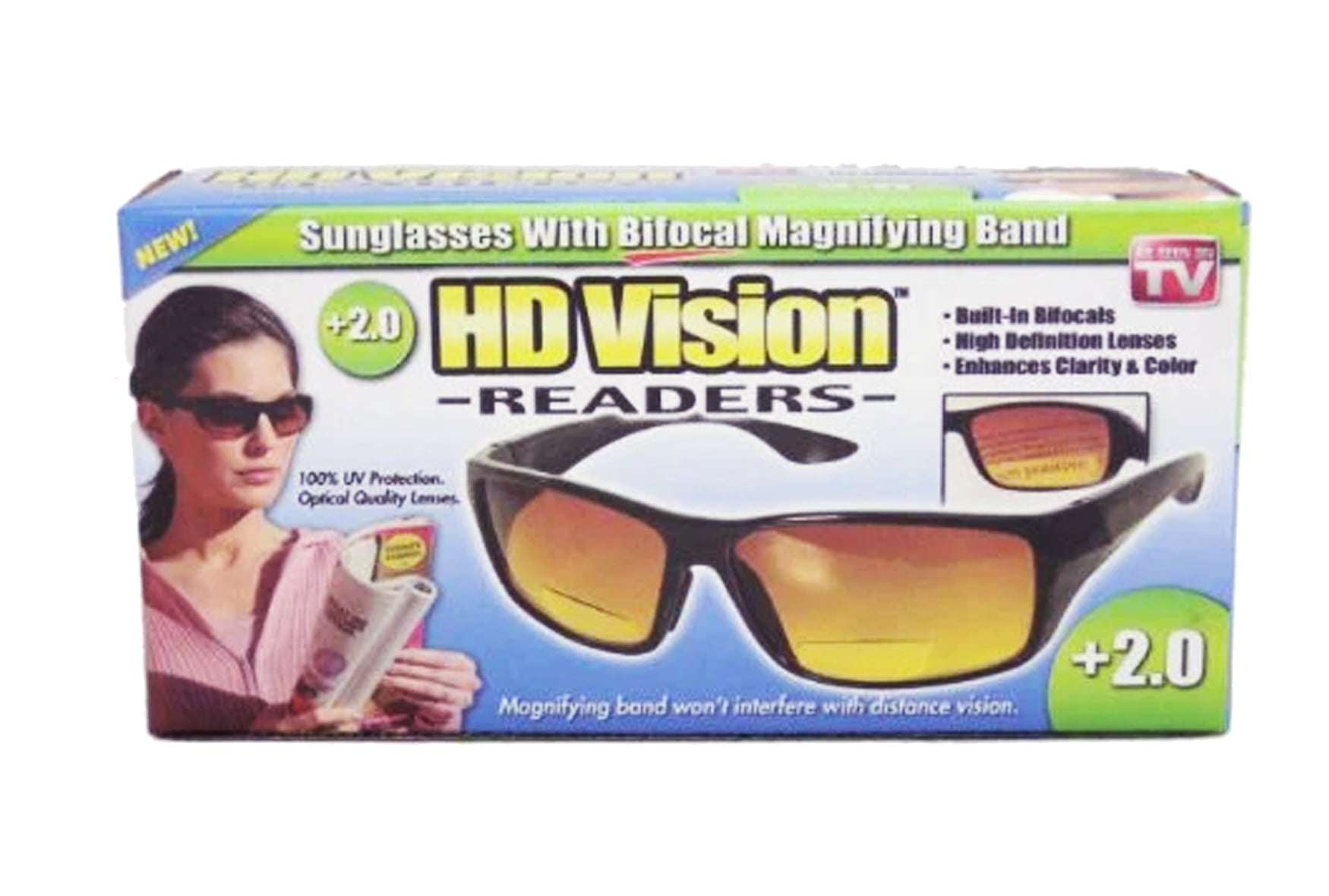 How Much Do Bifocals Cost At Walmart As Seen on TV HD Vision Readers- BLACK- +2.00 Bifocal Lens Reading UV