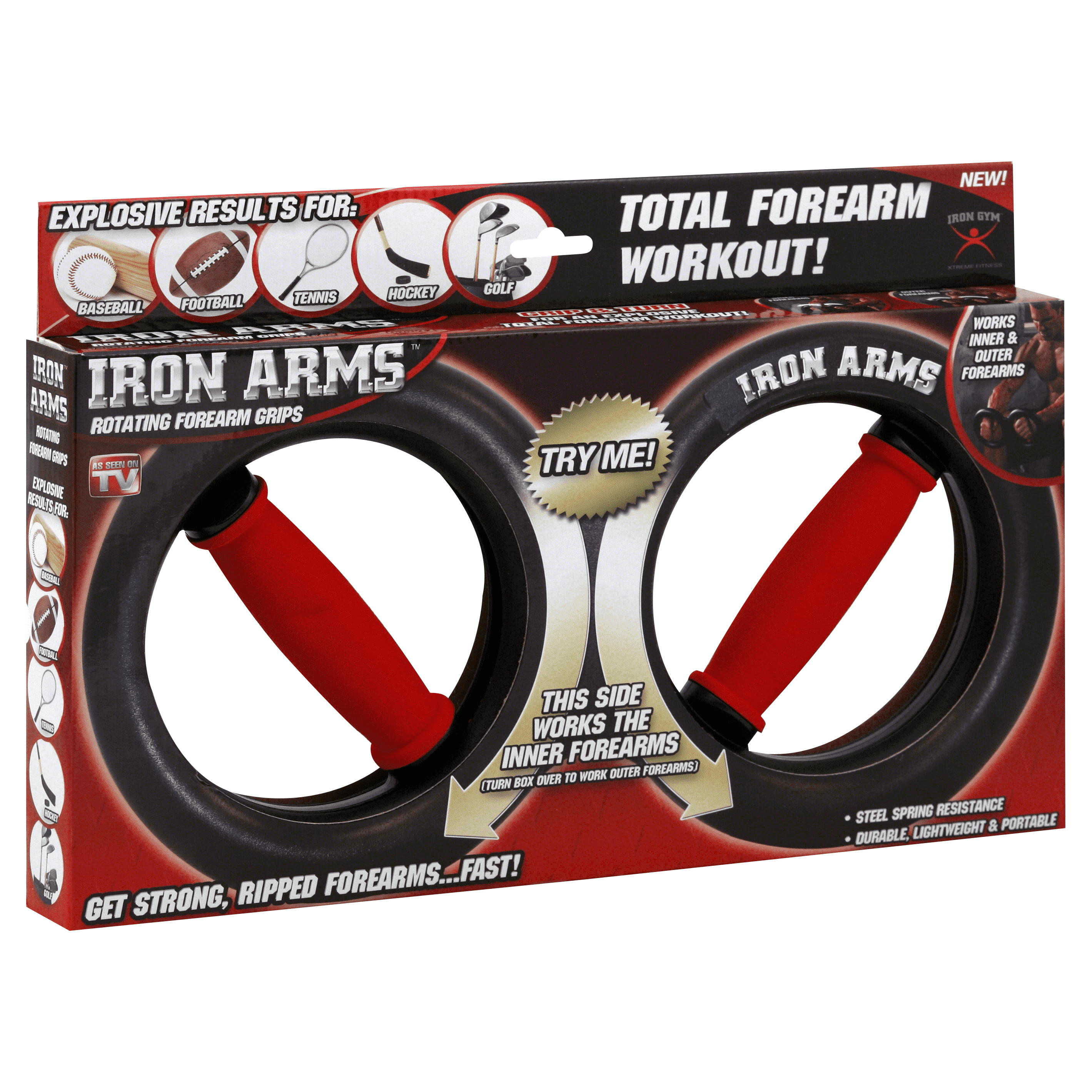 As Seen on TV Iron Arms Rotating Forearm Grips for Hand and Forearm Training