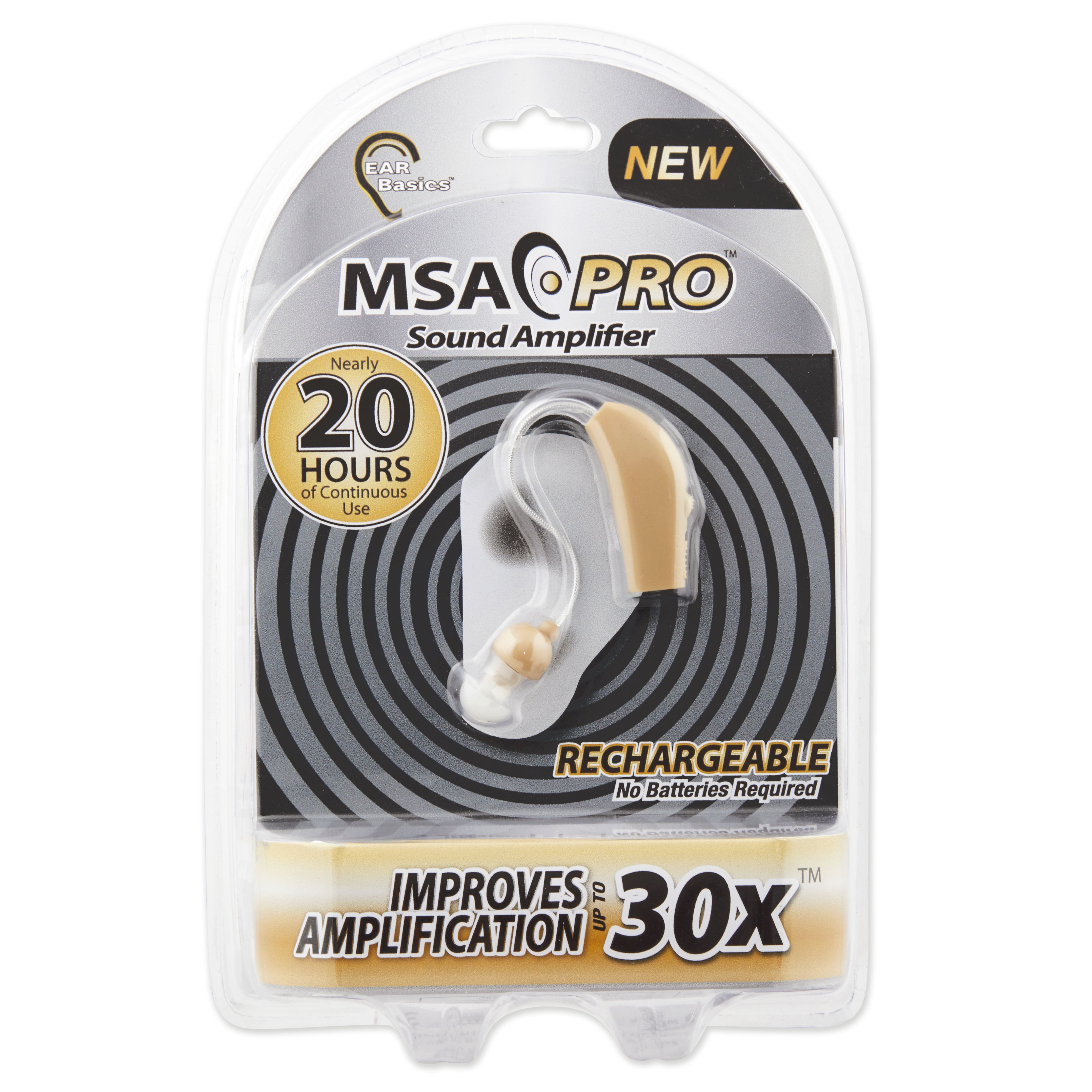 As Seen on TV MSA Pro Personal BehindtheEar Sound Amplifier, Beige