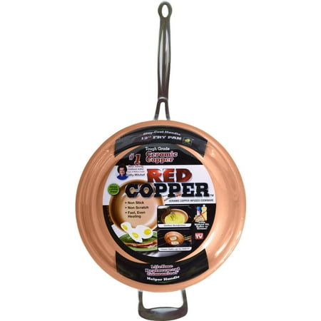 As Seen on TV Red Copper All- Purpose Ceramic Pan, 12 in