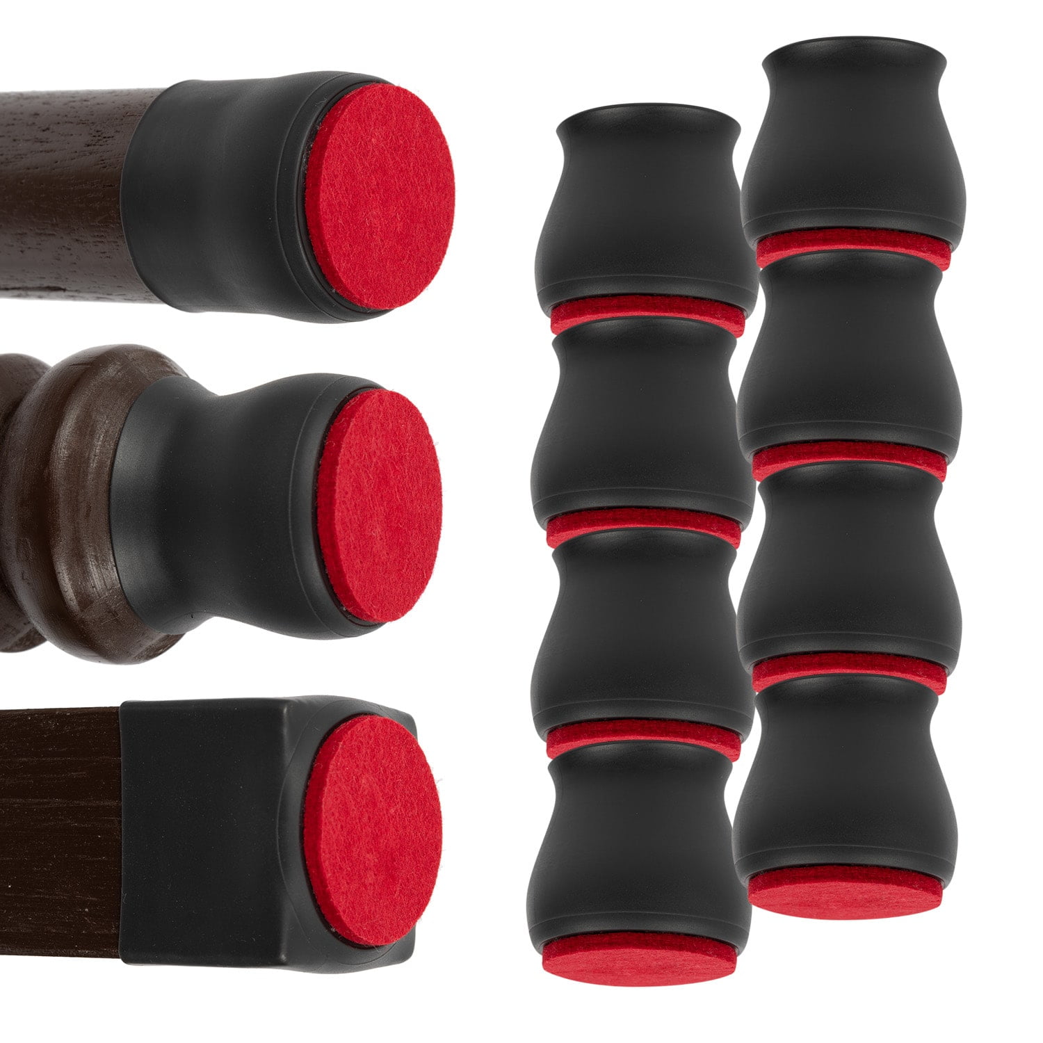 Midnight Black Ultra-Durable Chair Leg Floor Protectors
