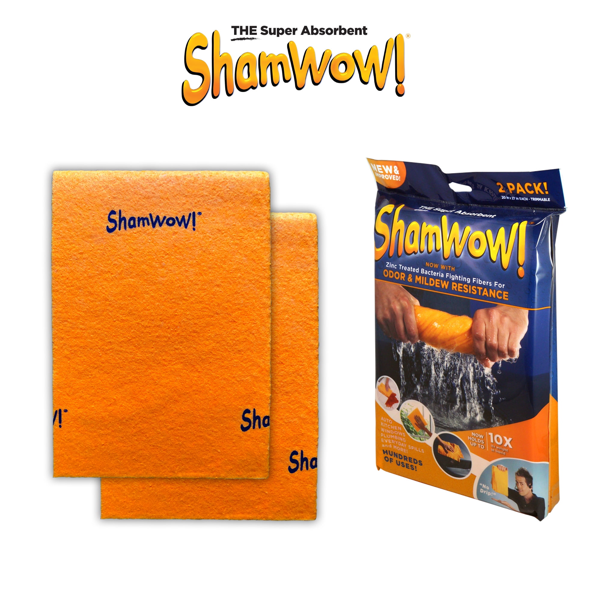 As Seen on TV ShamWow Super Absorbent Cleaning Shammy, 6 Pack