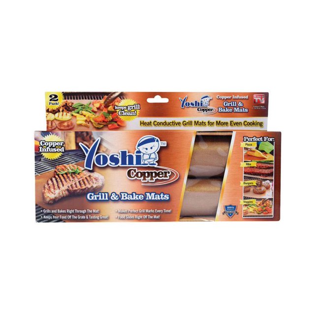 As Seen on TV Yoshi Copper NonStick BBQ Grill Baking Mat King MO 2