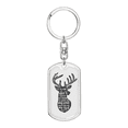 thumbnail image 1 of As The Deer Pants Psalm 42:1 Stainless Steel or 18k Gold Premium Swivel Dog Tag Keychain, 1 of 16