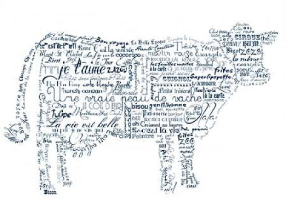 As The French Say-Cow 1 Canvas Art - Marion De Lauzun (18 x 24)