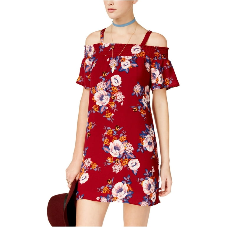 As U Wish Womens Printed A Line Dress Red Small
