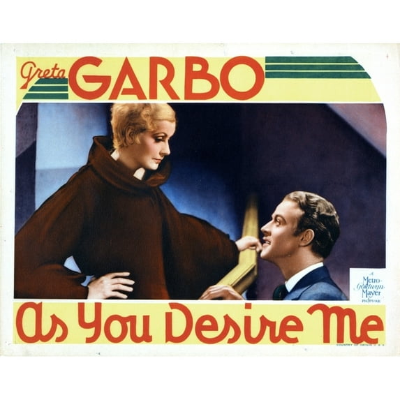 As You Desire Me From Left Greta Garbo Roland Varno 1932 Movie Poster Masterprint (14 x 11)