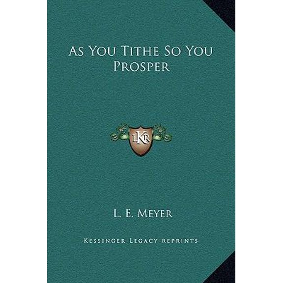 As You Tithe So You Prosper Hardcover