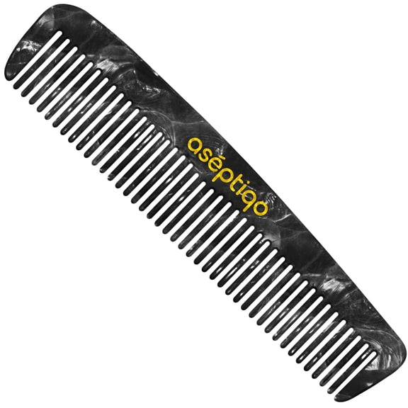 Asptiqo Comb - Compact & Easy to Clean Multi Purpose Styling Hair Comb for Men, Women, Kids - Ideal for Straight, Thin and Short Hair, Wet or Dry, Peine (Midnight Onyx)