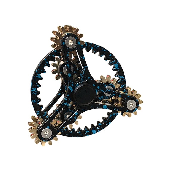As shown Metal Gear Linkage Fidget Spinner Turntable Manual Rotating Bearing Adhd Anxiety Stress Relief Desk Toy