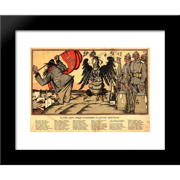 As the Germans let out a Bolshevik to Russia 20x24 Framed Art Print by Ivan Bilibin