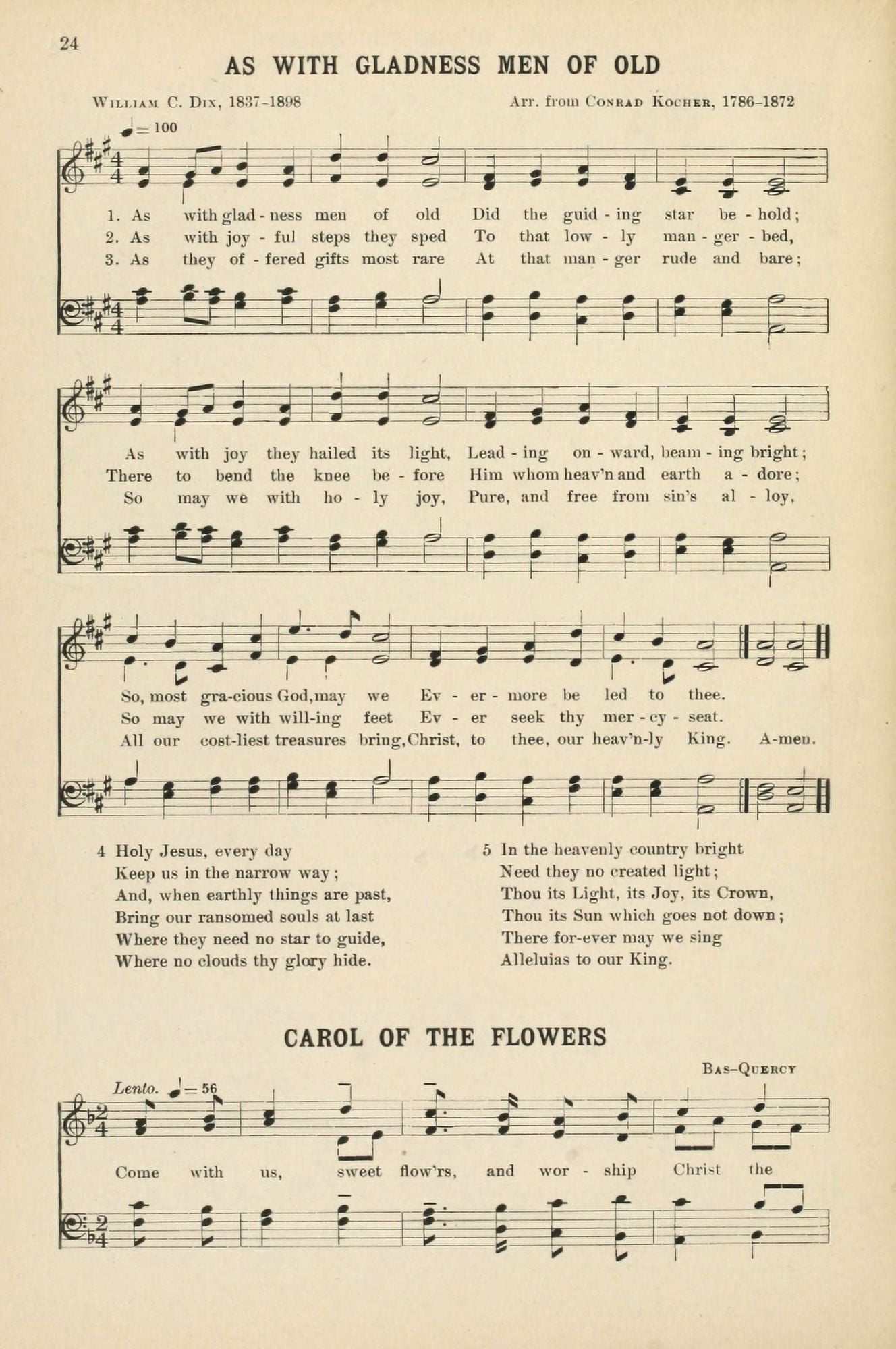 As with Gladness Men of Old Dix William C (1837-1898) Christmas Carols & Hymns 1910 Canvas Art - (18 x 24)