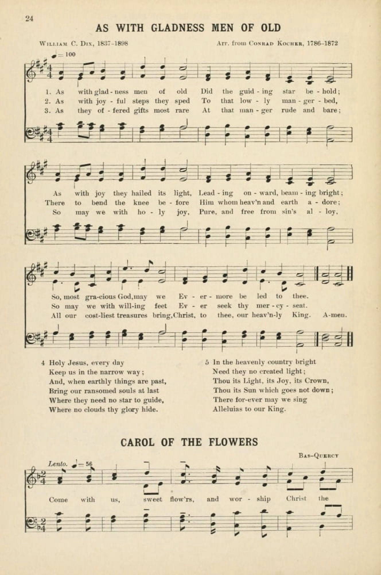 As with Gladness Men of Old Dix William C (1837-1898) Christmas Carols & Hymns 1910 Canvas Art - (18 x 24)