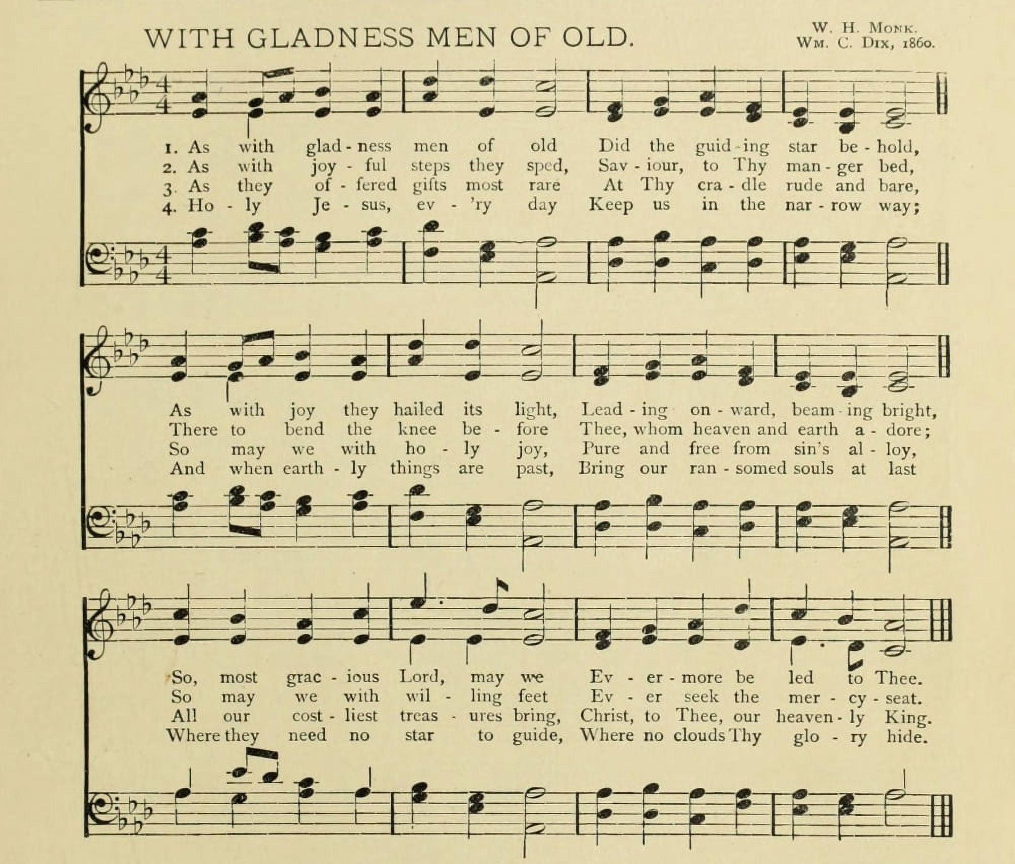 As with Gladness Men of Old Dix William C (1837-1898) Christmas in Song 1891 Canvas Art - (24 x 36)