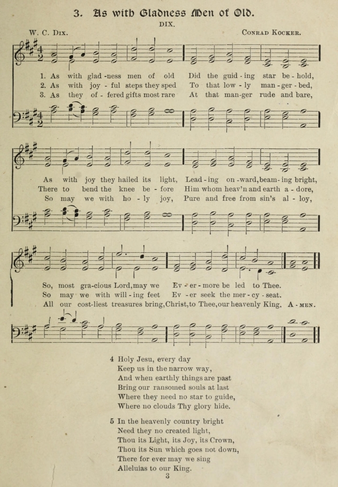 As with Gladness Men of Old Dix William C (1837-1898) Gems of Christmas Song 1910 Canvas Art -  (18 x 24)