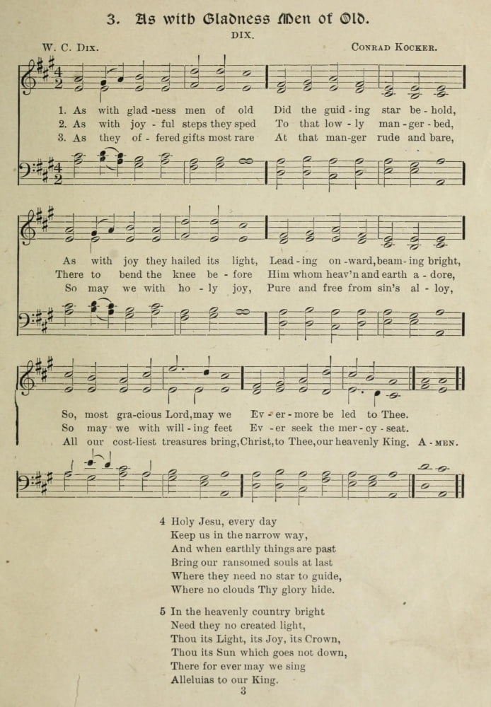 As with Gladness Men of Old Dix William C (1837-1898) Gems of Christmas Song 1910 Canvas Art - (24 x 36)