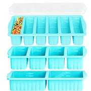 AsFrost Silicone Freezer Tray Set with Lids, 3-Pack Soup and Food Storage Molds, 2-Cup, 1-Cup and 1/2-Cup Portions for Meal Prep and Freezing