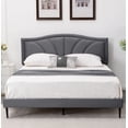 thumbnail image 1 of AsKmore Full Size Bed Frame,Velvet Upholstered Platform Bed with Decorative Flower Line & Nailhead Trim Headboard with Wood Slat Support,No Box Spring Needed ,Mattress Foundation，Easy Assembly, Grey…, 1 of 5