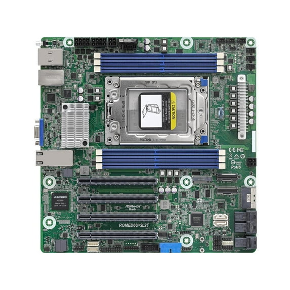 AsRock Rack ROMED6U-2L2T Micron-ATX Server Motherboard AMD SP3 (LGA4094) EPYC 7002 and 7001 series