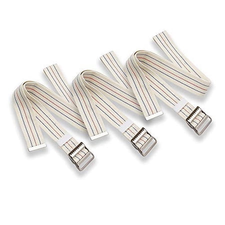 AsaTechmed 3 Pack Gait Transfer Belt Support Hold for Caregiver Home Health Aid - 60 Inch, White