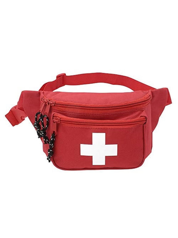 AsaTechmed First Aid Waist Pack - Baywatch Lifeguard Fanny Pack - Compact for Emergency at Home, Car, Outdoors, Hiking, Playground, Pool, Camping, Workplace
