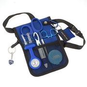ASA TECHMED Medical Belt Utility Kit   Nurse Pro Pocket Organizer Pouch with Multiple Compartments, Adjustable Waist Belt, Blue 1 Pack